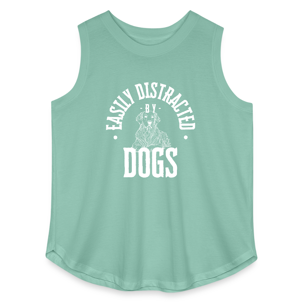 Easily Distractred By Dogs - Women's Curvy Relaxed Tank Top - saltwater
