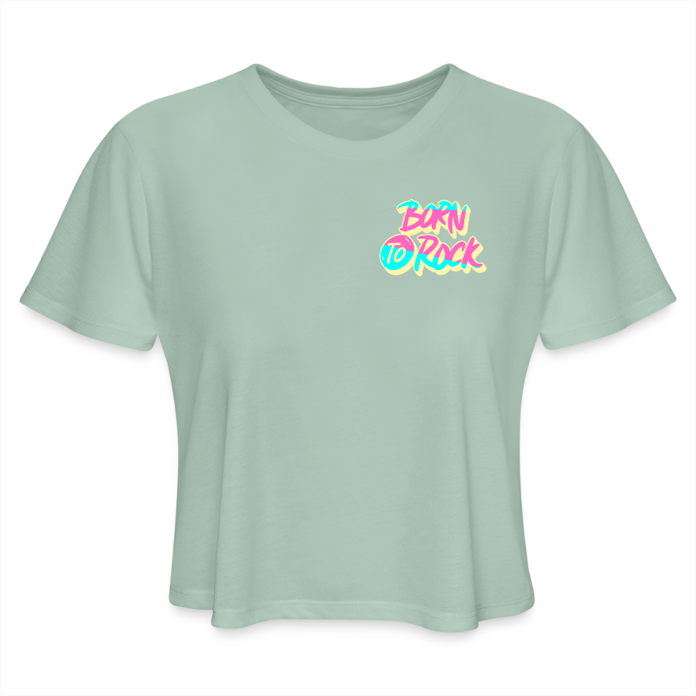 Rock Your Body (white) - Women's Cropped T-Shirt - dusty mint blue