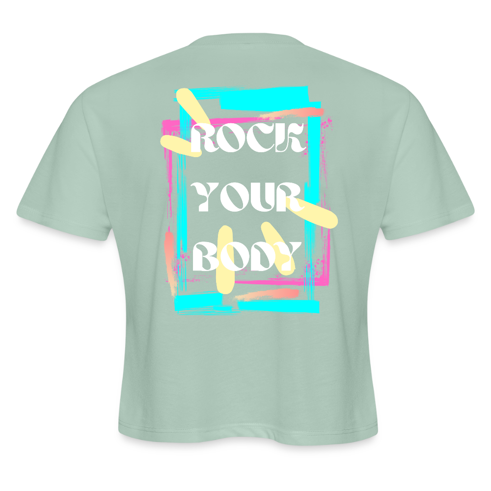 Rock Your Body (white) - Women's Cropped T-Shirt - dusty mint blue
